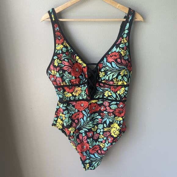 Adore Me Andressa Contour Plus One Piece Swimsuit Womens Size 1X Floral Vibrant‎ - Picture 4 of 14